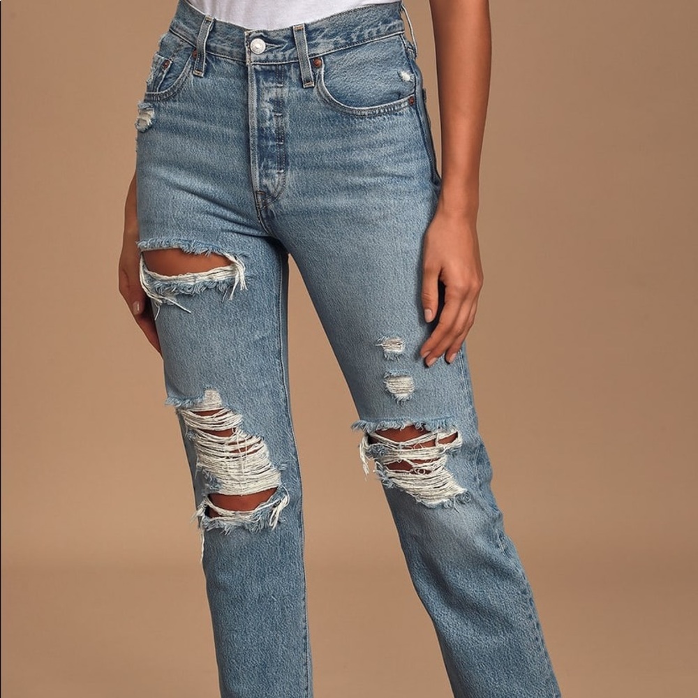 Levi’s 501 Original Fit Distressed High-Rise Jeans